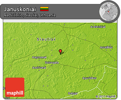 Physical 3D Map of Januškoniai