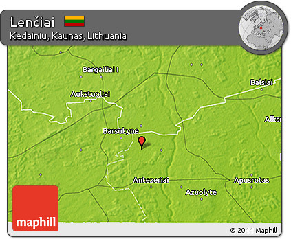 Physical 3D Map of Lenčiai