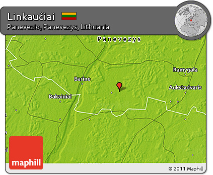 Physical 3D Map of Linkaučiai