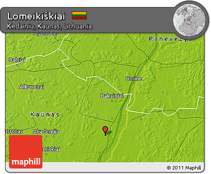 Physical 3D Map of Lomeikiškiai