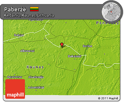 Physical 3D Map of Paberžė