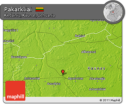 Physical 3D Map of Pakarkliai