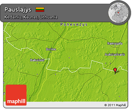 Physical 3D Map of Pauslajys