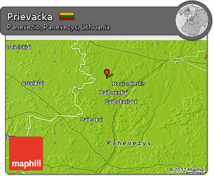 Physical 3D Map of Prievačka