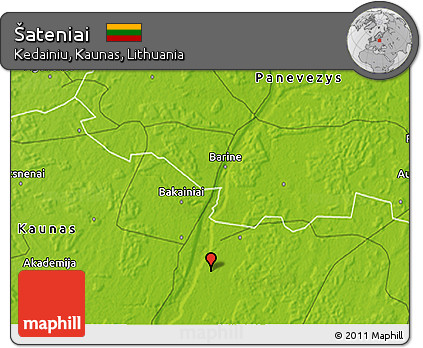Physical 3D Map of Šateniai