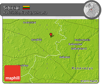 Physical 3D Map of Sibičiai