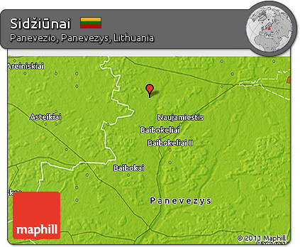 Physical 3D Map of Sidžiūnai