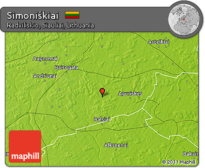 Physical 3D Map of Simoniškiai