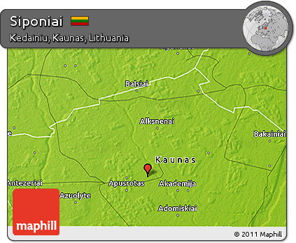 Physical 3D Map of Siponiai