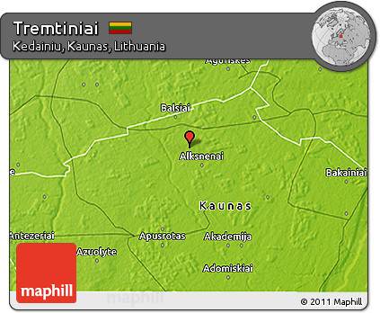 Physical 3D Map of Tremtiniai