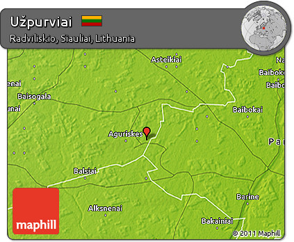 Physical 3D Map of Užpurviai