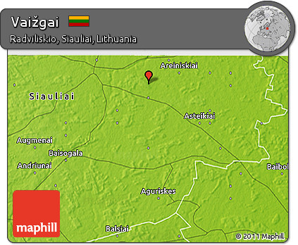 Physical 3D Map of Vaižgai