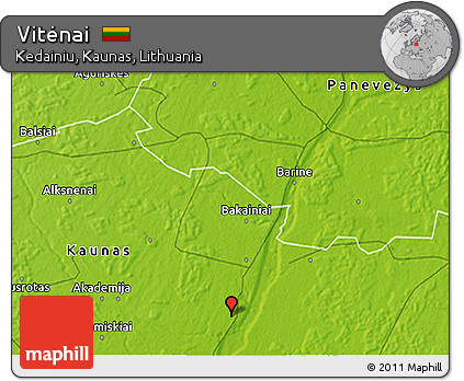 Physical 3D Map of Vitėnai