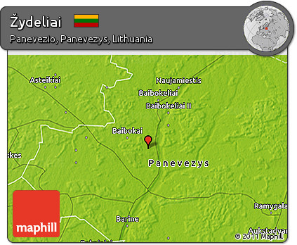 Physical 3D Map of Žydeliai