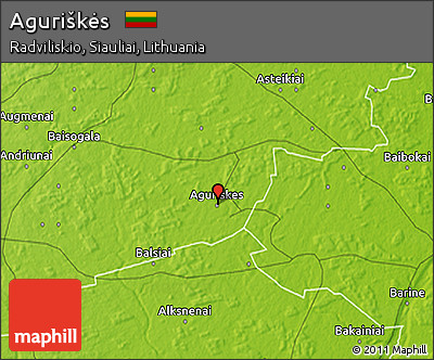 Physical 3D Map of Aguriškės