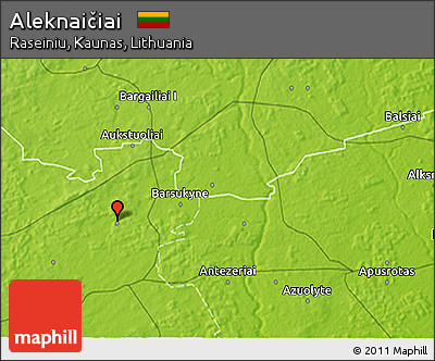 Physical 3D Map of Aleknaičiai