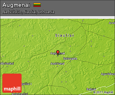 Physical 3D Map of Augmėnai