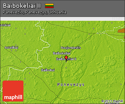 Physical 3D Map of Baibokėliai II
