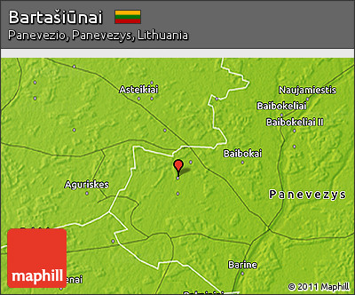 Physical 3D Map of Bartašiūnai