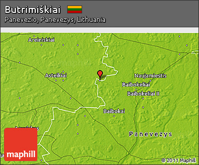 Physical 3D Map of Butrimiškiai