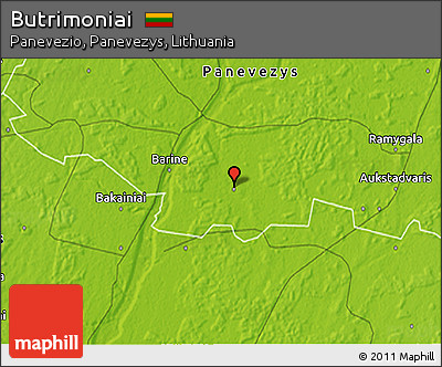 Physical 3D Map of Butrimoniai