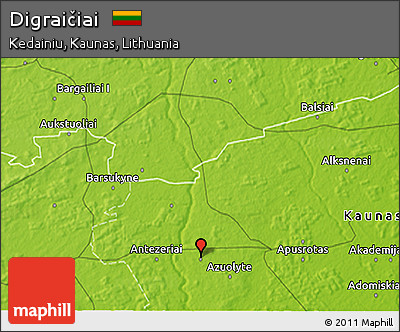 Physical 3D Map of Digraičiai