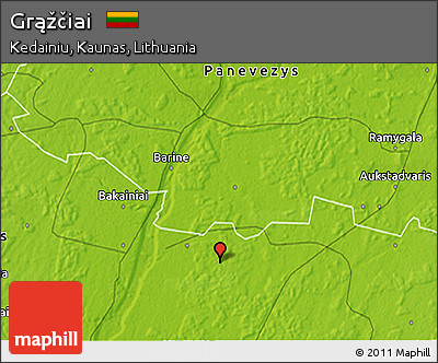 Physical 3D Map of Grąžčiai