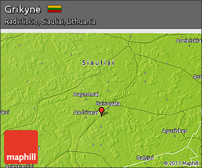 Physical 3D Map of Grikynė