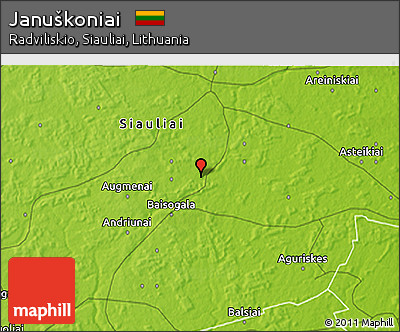 Physical 3D Map of Januškoniai