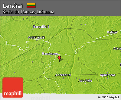 Physical 3D Map of Lenčiai