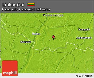 Physical 3D Map of Linkaučiai