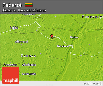 Physical 3D Map of Paberžė