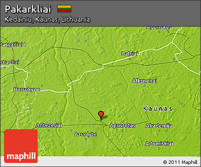 Physical 3D Map of Pakarkliai