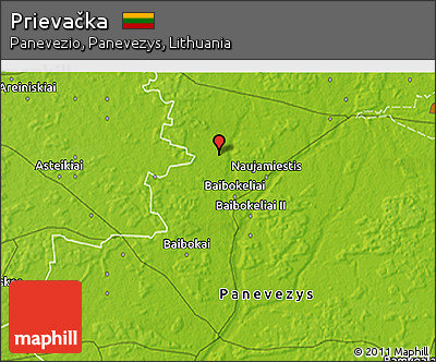 Physical 3D Map of Prievačka