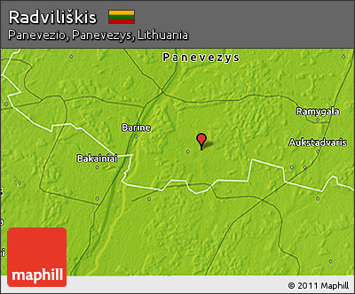 Physical 3D Map of Radviliškis