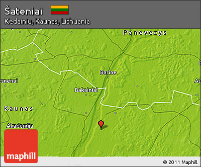 Physical 3D Map of Šateniai
