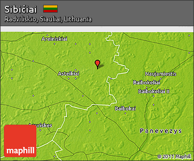 Physical 3D Map of Sibičiai