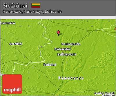 Physical 3D Map of Sidžiūnai