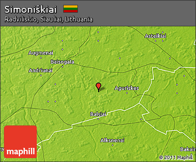 Physical 3D Map of Simoniškiai