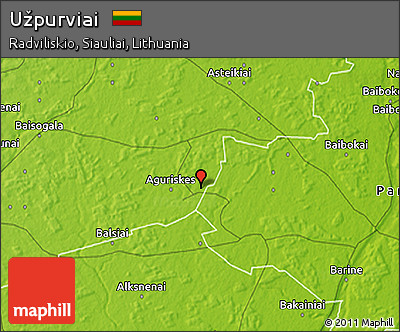 Physical 3D Map of Užpurviai