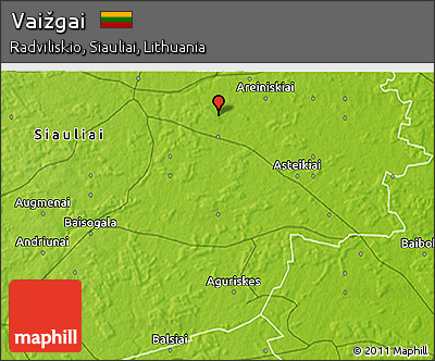 Physical 3D Map of Vaižgai