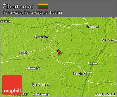 Physical 3D Map of Žibartoniai