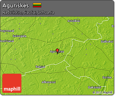Physical 3D Map of Aguriškės