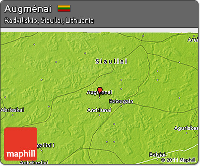 Physical 3D Map of Augmėnai
