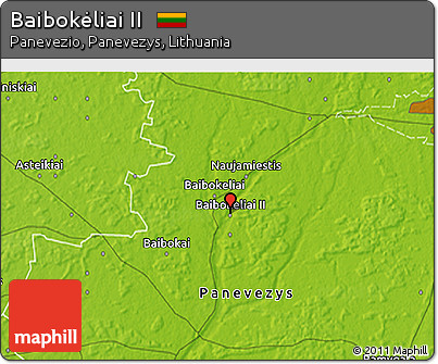 Physical 3D Map of Baibokėliai II