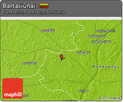 Physical 3D Map of Bartašiūnai
