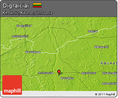 Physical 3D Map of Digraičiai