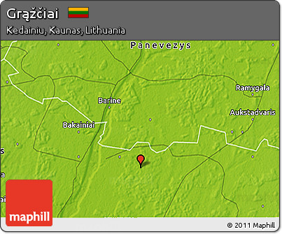 Physical 3D Map of Grąžčiai
