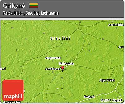 Physical 3D Map of Grikynė