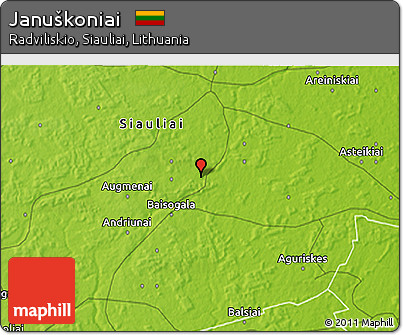 Physical 3D Map of Januškoniai